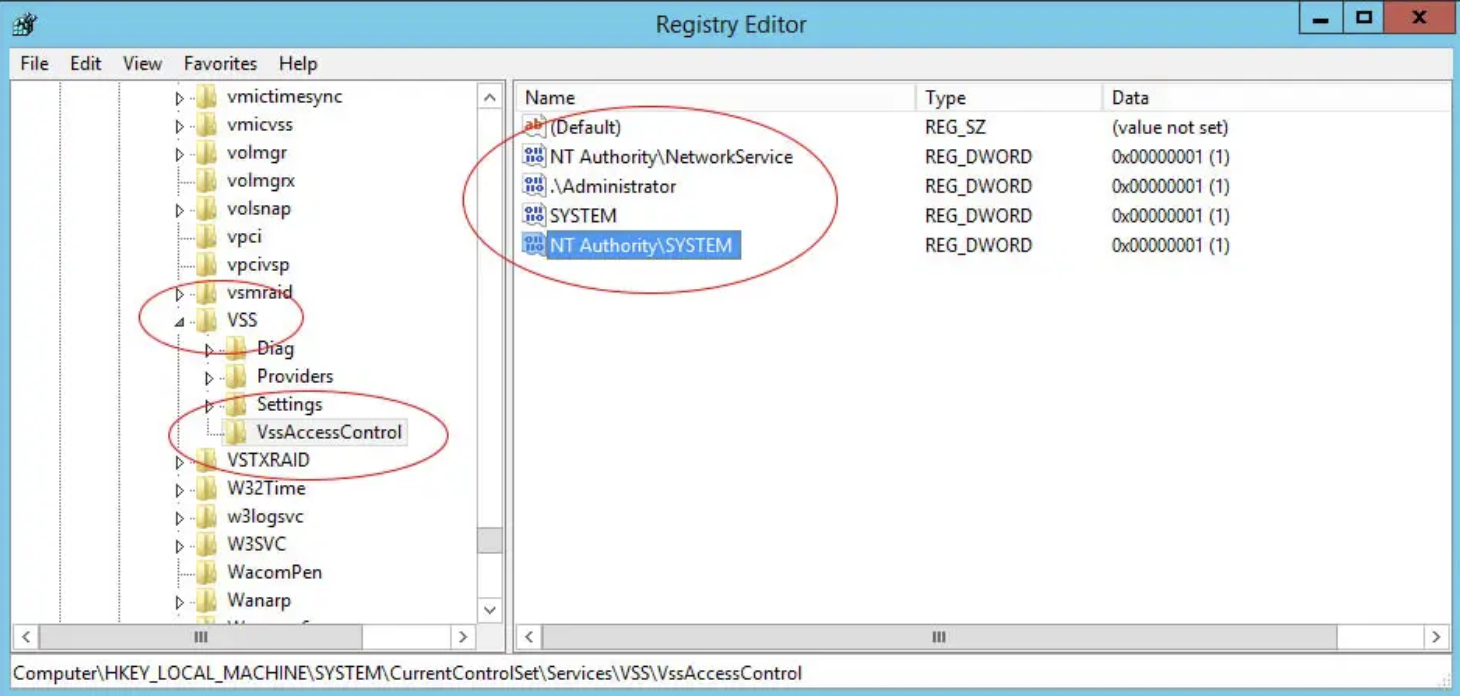 Cove: System State backup error: 